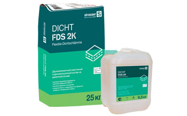 DICHT FDS 2K Эластичный гидроизоляционный состав на цементной основе (комп.А)