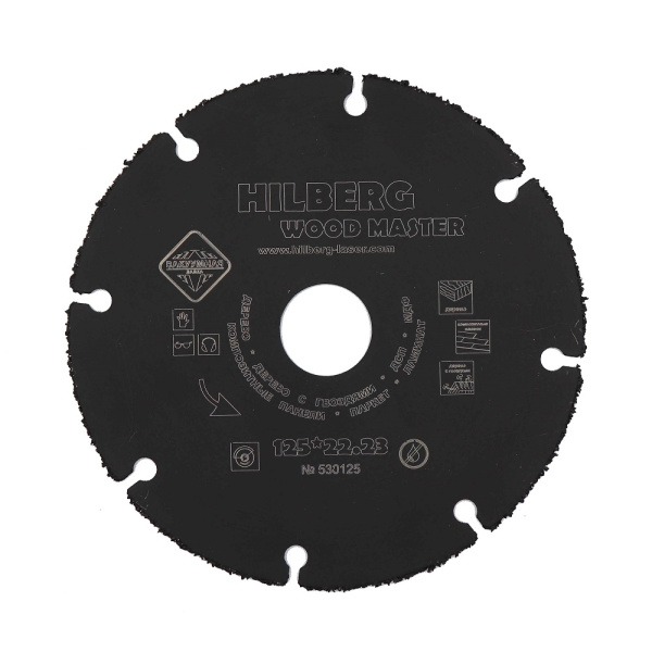 Диск отрезной карбид вольфрамовый Hilberg Super Wood  125мм/22,23мм/, 530125