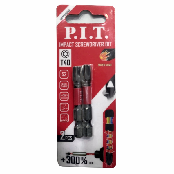 Бита ударная T40x50мм Super Hard P.I.T. ASDR01-50T40 уп.2шт.
