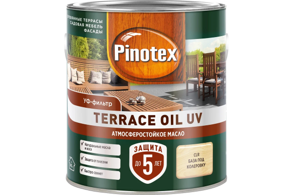 Масло для террас Pinotex Terrace Oil UV CLR 2.5 л