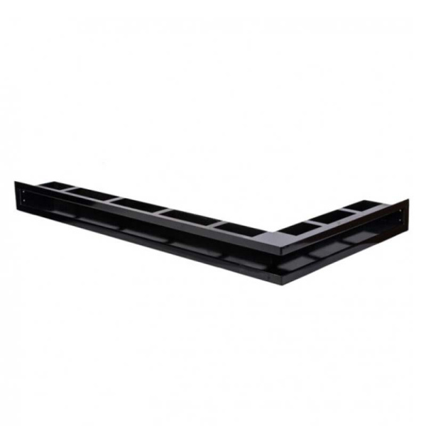 Каминная вентиляционная решетка, Молодой Урал, 900х500мм, тоннельная, угловая, черная 