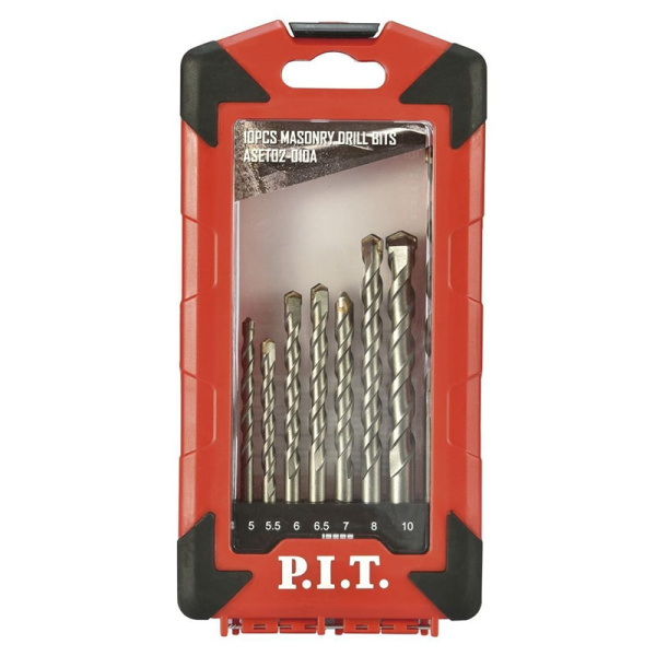 Набор сверл по бетону P.I.T. 10 предметов, ASET02-010A