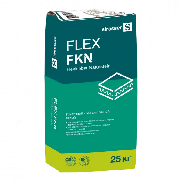 FLEX FKN Клей для плитки эластичный белый (С2 ТЕ S1) strasser, 25 кг арт.72986