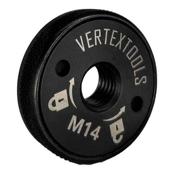 Гайка быстрозажимная QUICK для УШМ М14 с опорным фланцем VertexTools 10-40-125 Гайка быстрозажимная QUICK для УШМ М14 с опорным фланцем VertexTools 10-40-125
