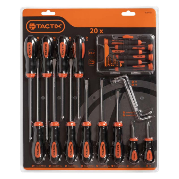 Набор отверток 20 предметов TACTIX 205440
