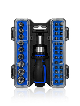 Набор бит 36 предметов, держатель реверсивный, головки VertexTools 0033-36