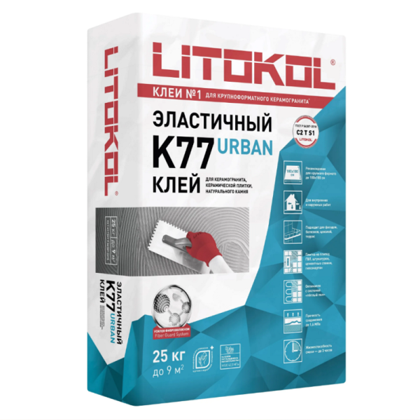 K77 Urban Клей для плитки (С2 Т S1) LITOKOL, 25 кг.