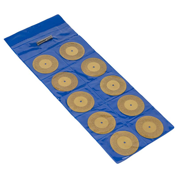 Набор алмазных дисков с титановым покрытием для гравера 50мм HUBA Tools (10 штук) 