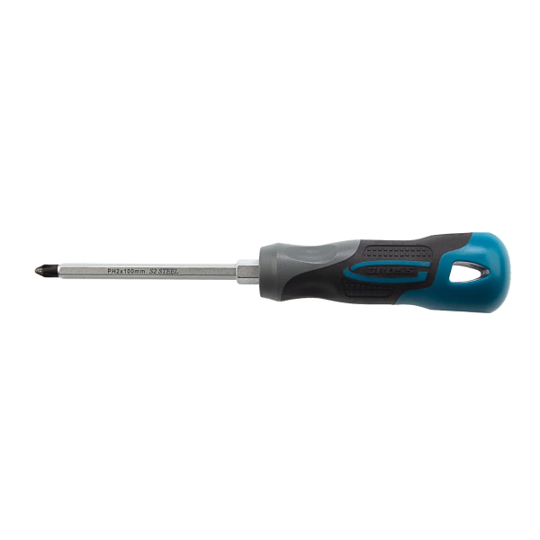 Отвертка PH2 x 100 мм, S2, трехкомпонентная ручка Gross арт. 12144