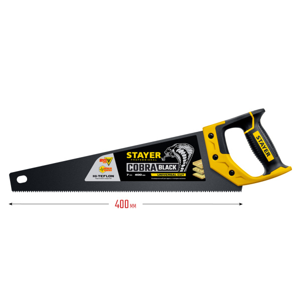 Ножовка по дереву универсальная STAYER Cobra Black, 400 мм Professional арт. 2-15081-40