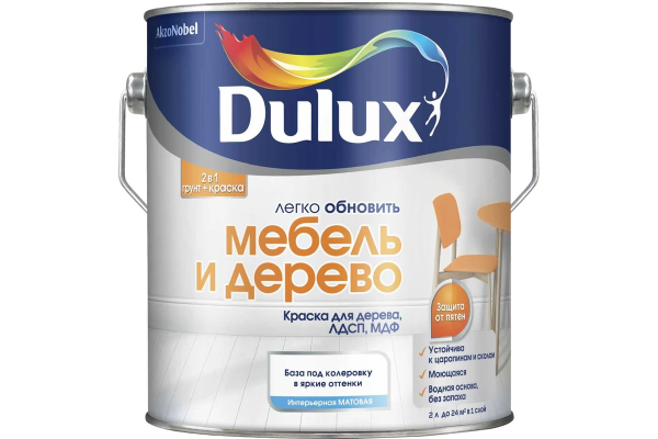 Краска Dulux Мебель и дерево BC 2 л Краска Dulux Мебель и дерево BC 2 л