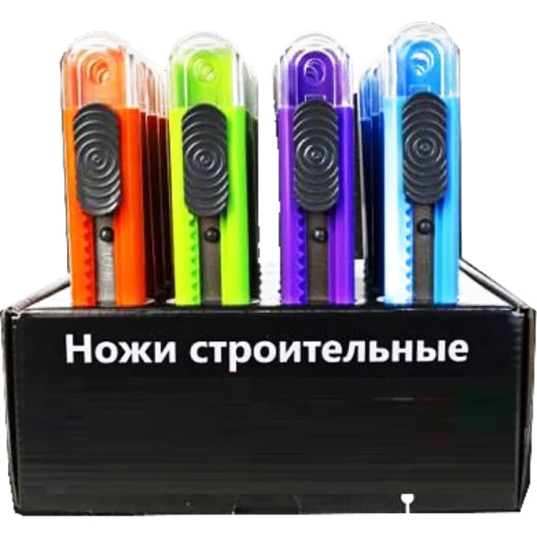Нож DECOR, строительный 18 мм. 0,6 мм. цвет в ассортименте