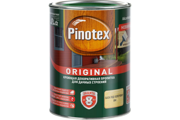 Кроющая декоративно-защитная пропитка Pinotex Original BW 0.9 л