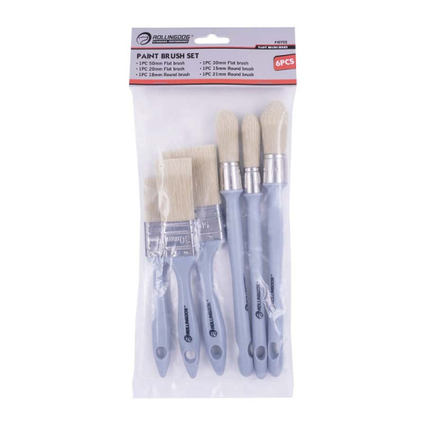 Набор кистей 15/18/21/20/30/50 мм, синтетика, серия Standard, Rollingdog арт.10722