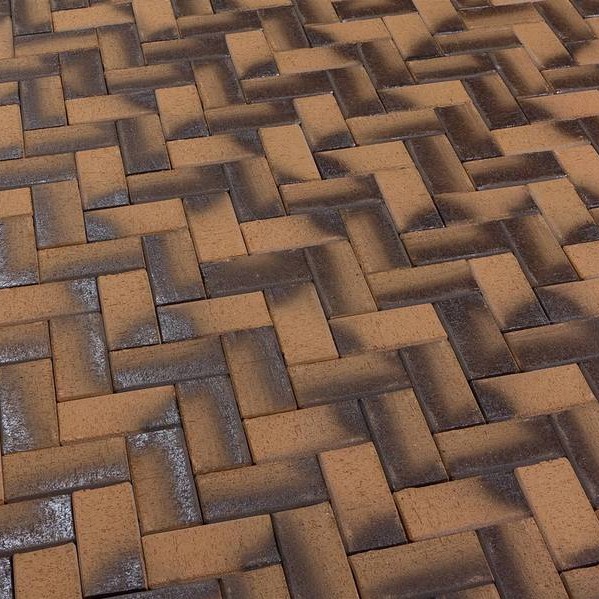 Клинкерная тротуарная плитка Feldhaus Klinker P248 KF areno nero, 200х100х45мм