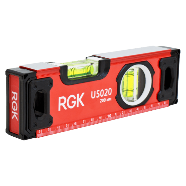 Уровень пузырьковый 200мм, 2 глазка, U5020 RGK, 4610011873775