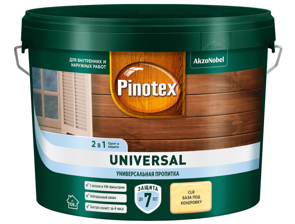 Универсальная пропитка Pinotex Universal бесцветный 9 л