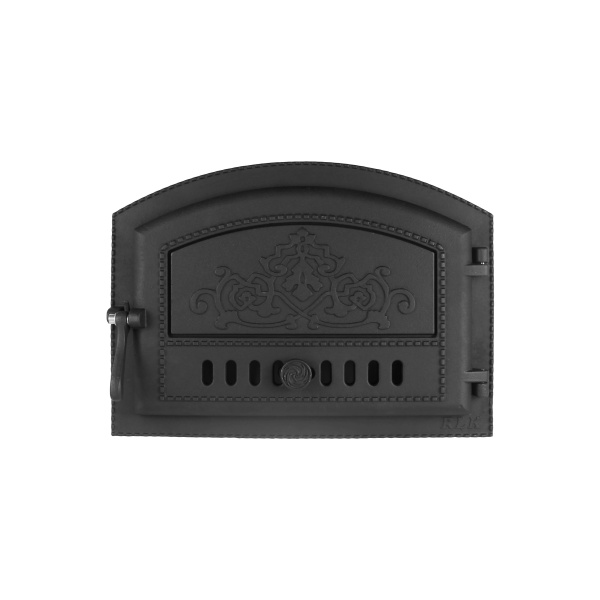 Топочная дверца без стекла герметичная Литком ДКГ-10, Каравай, 410х270х65мм, черная