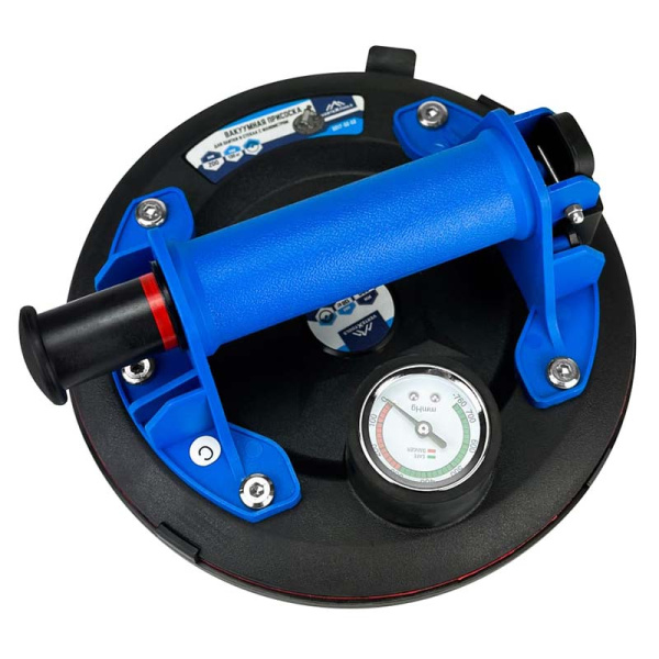 Присоска помповая с манометром для гладкой и шероховатой поверхности VertexTools , 110кг