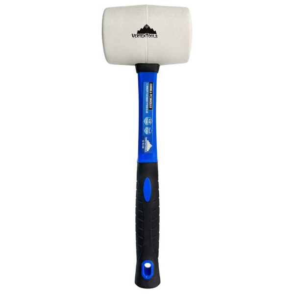 Киянка резиновая 450г белая резина, рукоятка фибергласовая обрезиненная VertexTools 10-45-450 Киянка резиновая 450г белая резина, рукоятка фибергласовая обрезиненная VertexTools 10-45-450