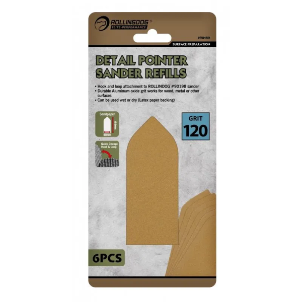 Шлифовальная бумага 195х80 мм Р120 Rollingdog 6 шт. арт.90182