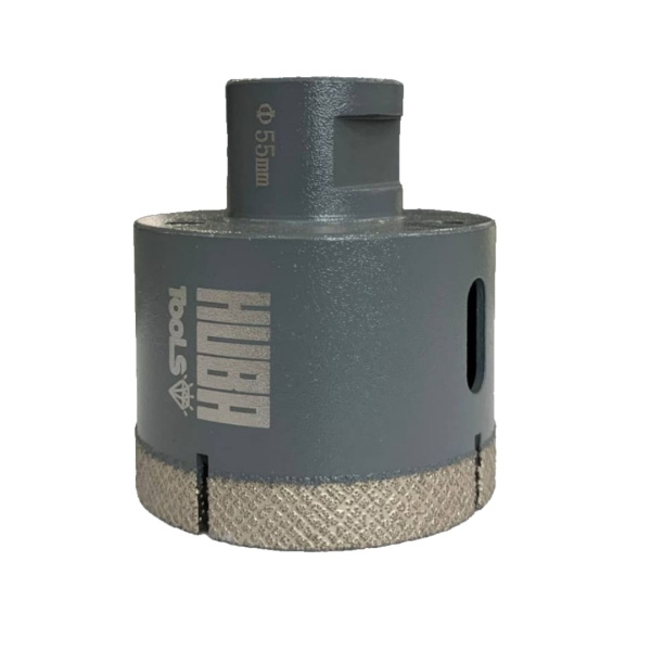 Коронка алмазная по керамограниту, чистый рез 55 мм, HUBA Tools TOP, М14 HTT55