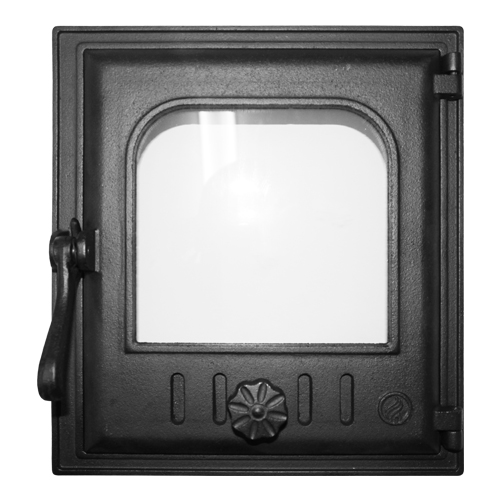 Топочная дверка со стеклом герметичная Fireway К402, 250х280мм, черная Топочная дверка со стеклом герметичная Fireway К402, 250х280мм, черная