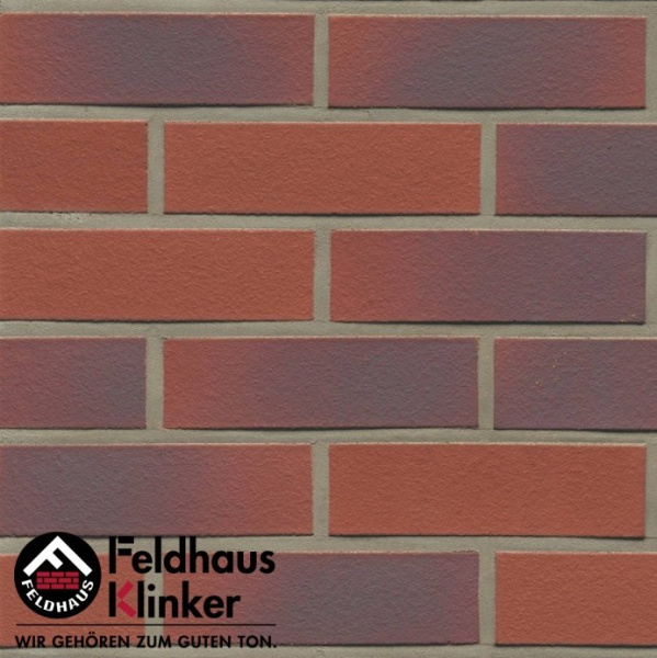 Плитка под кирпич R356 Galena carmesi antic liso, Feldhaus Klinker, NF, 9мм