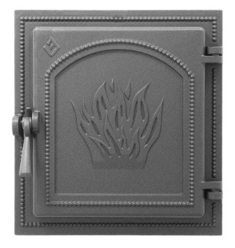 Топочная дверца без стекла герметичная Везувий 271, 250х280мм, черный