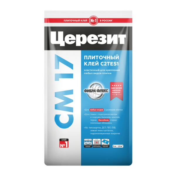 СМ17 Клей для плитки (С2 ТE S1) Ceresit, 5 кг арт. 111349