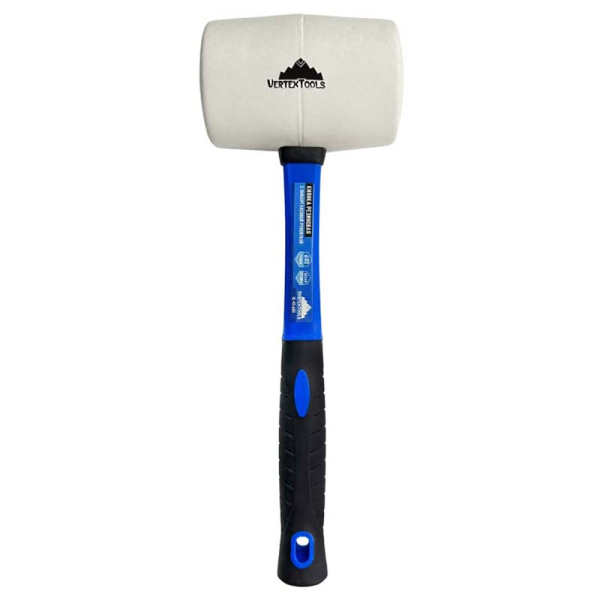 Киянка резиновая 680г белая резина, рукоятка фибергласовая обрезиненная VertexTools 10-45-680 Киянка резиновая 680г белая резина, рукоятка фибергласовая обрезиненная VertexTools 10-45-680