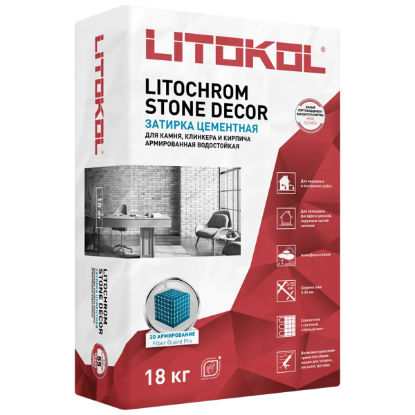 LITOCHROM STONE DECOR/ СТОУН ДЕКОР SD.400 Белый LITOKOL 18 кг