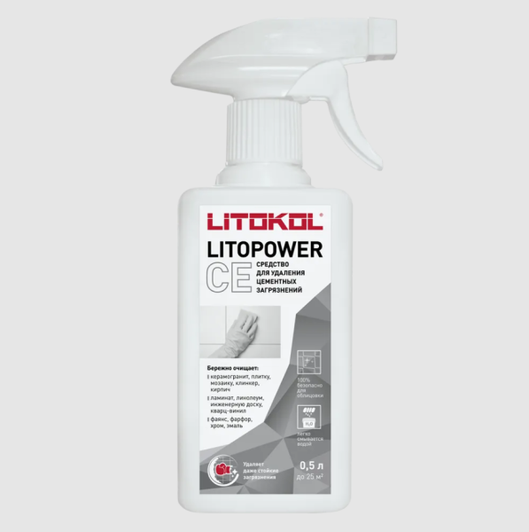Litopower CE LITOKOL Средство моющее для удаления цементных загрязнений 0,5л