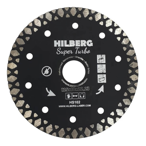 Диск отрезной алмазный Hilberg SUPER TURBO 125мм/22,23мм/2,15мм, HS102