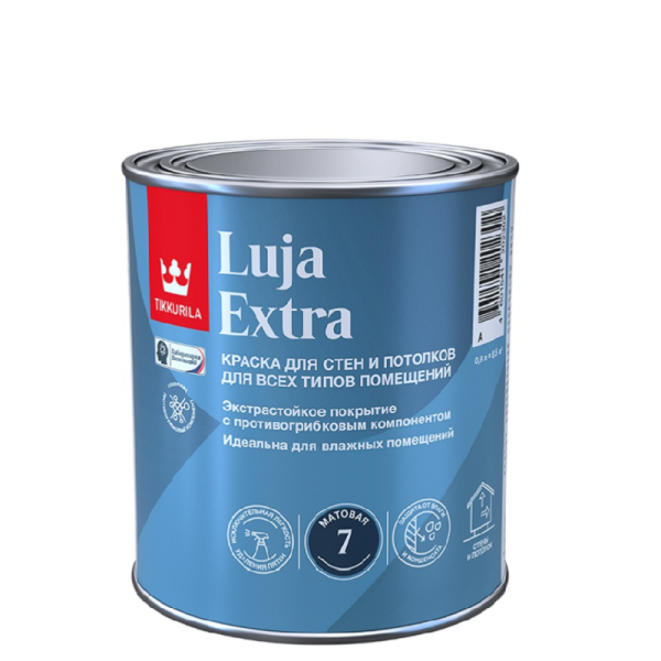 Краска экстра-стойкая Tikkivala LUJA EXTRA 7 база C, шелк/мат 0,9л