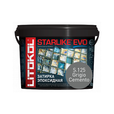 STARLIKE EVO, GRIGIO CEMENTO S.125 Эпоксидная затирка LITOKOL 1кг STARLIKE EVO, GRIGIO CEMENTO S.125 Эпоксидная затирка LITOKOL 1кг