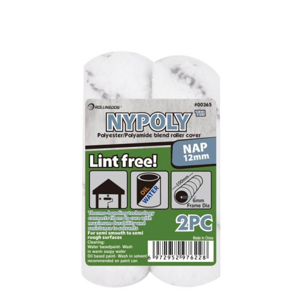 Набор мини-роликов Rollingdog NYPOLY 100мм ворс 12мм для бюгеля 6мм полиэстер/полиамид (2шт.) арт.00365