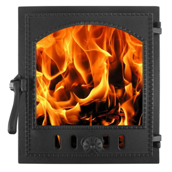 Топочная дверка со стеклом герметичная Литком ДТГ-8АС Онего, 290х325х35мм, черная Топочная дверка со стеклом герметичная Литком ДТГ-8АС Онего, 290х325х35мм, черная