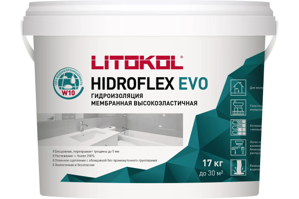 HIDROFLEX Гидроизоляция эластичная LITOKOL 17кг