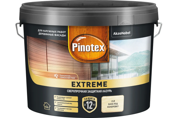 Лазурь Pinotex Extreme CLR 9 л