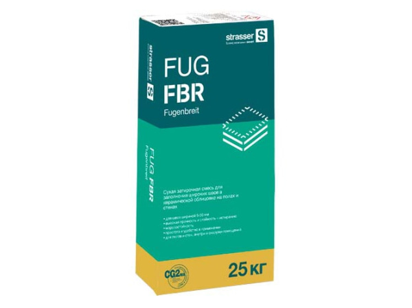 FUG FBR графит, Затирка для широких швов плитки, strasser, 25 кг арт.72091