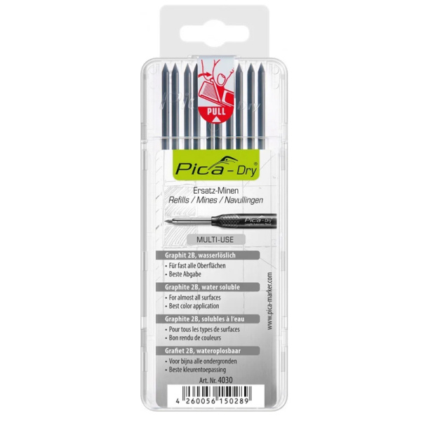 Набор грифелей для карандаша PICA 4030/SB,10 шт. графитовые