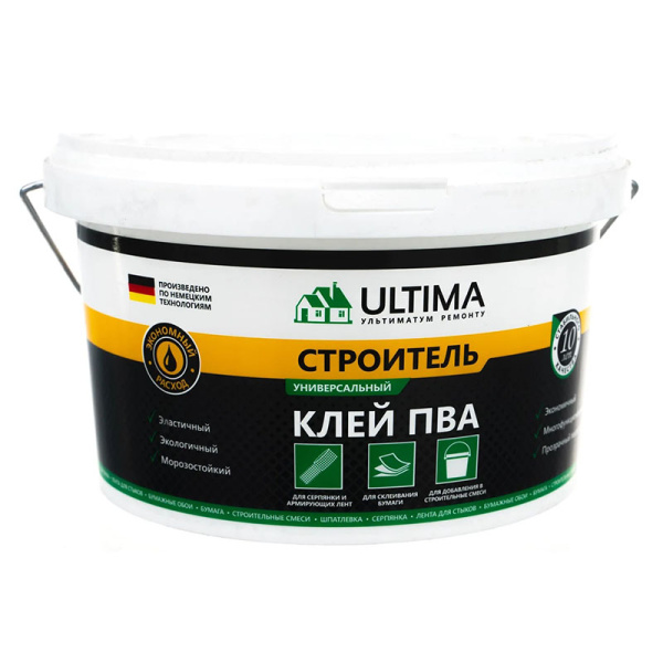 Клей ПВА ULTIMA Строитель, ведро 2,3 кг, арт.ULTSTR23