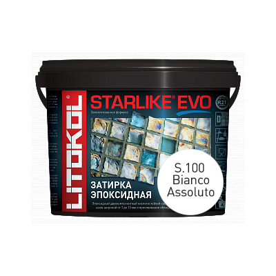 STARLIKE EVO, BIANCO ASSOLUTO S.100 Эпоксидная затирка LITOKOL 1кг STARLIKE EVO, BIANCO ASSOLUTO S.100 Эпоксидная затирка LITOKOL 1кг