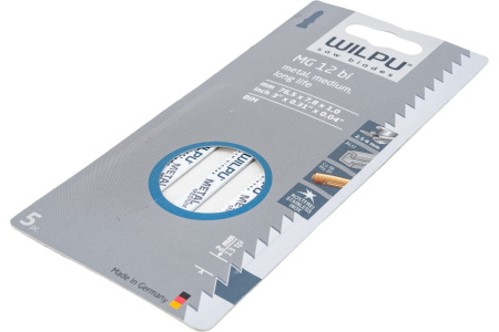Пилка для электрического лобзика по металлу  WILPU MG 12 bi уп.5шт. арт.0265100005