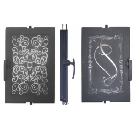 Топочная дверца без стекла герметичная Литком ДТГ-5Г Сельга-4 , 250х350х36мм, черная