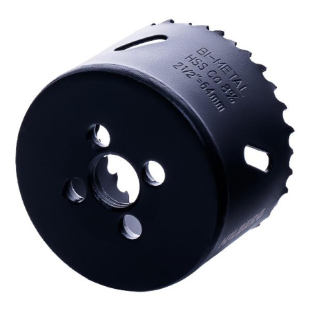 Коронка биметаллическая по металлу 64мм, крупный зуб, Hilberg Bi-Metal Cobalt 8% (М42), CML064