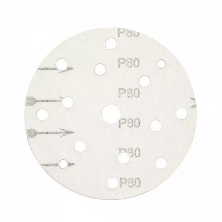 Абразивный круг P80 SCHTAER 255 Abrasive paper 150 мм 15 отверстий, уп. 10 шт, арт. 255Sc80