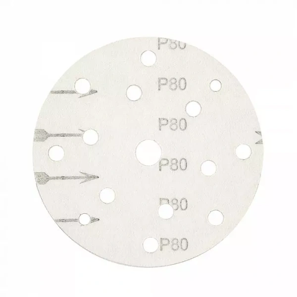 Абразивный круг P80 SCHTAER 255 Abrasive paper 150 мм 15 отверстий, уп. 10 шт, арт. 255Sc80