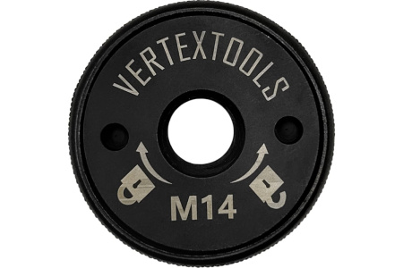 Гайка быстрозажимная QUICK для УШМ М14 с опорным фланцем VertexTools 10-40-125 Гайка быстрозажимная QUICK для УШМ М14 с опорным фланцем VertexTools 10-40-125